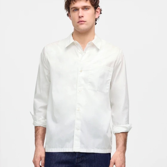 MADEWELL White Straight-Hem Cotton Button-Up Shirt Size Medium - Picture 1 of 5